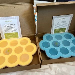 WeeSprout Silicone Baby Food Freezer Tray with Clip-on Lid (2) qty.